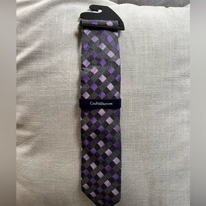 Croft & Barrow Purple and Black Gingham Tie